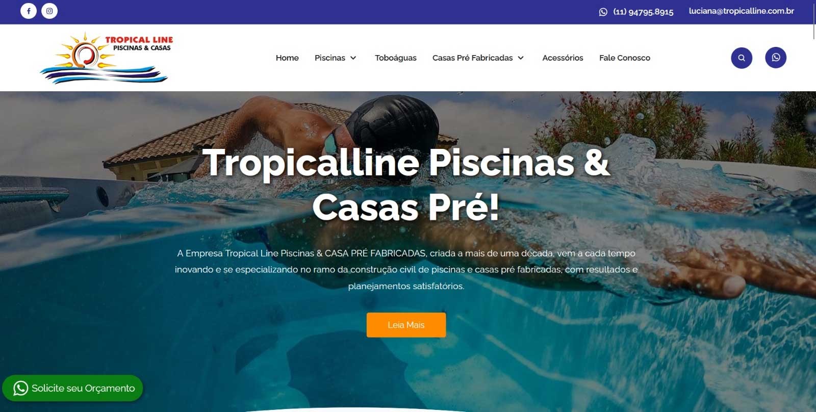  Novo projeto  Web Chegando! Tropical Line Piscinas