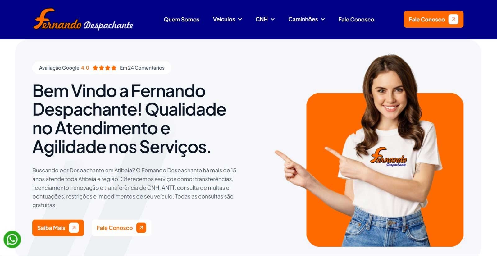 Novo Projeto Web no ar! Fernando Despachante.