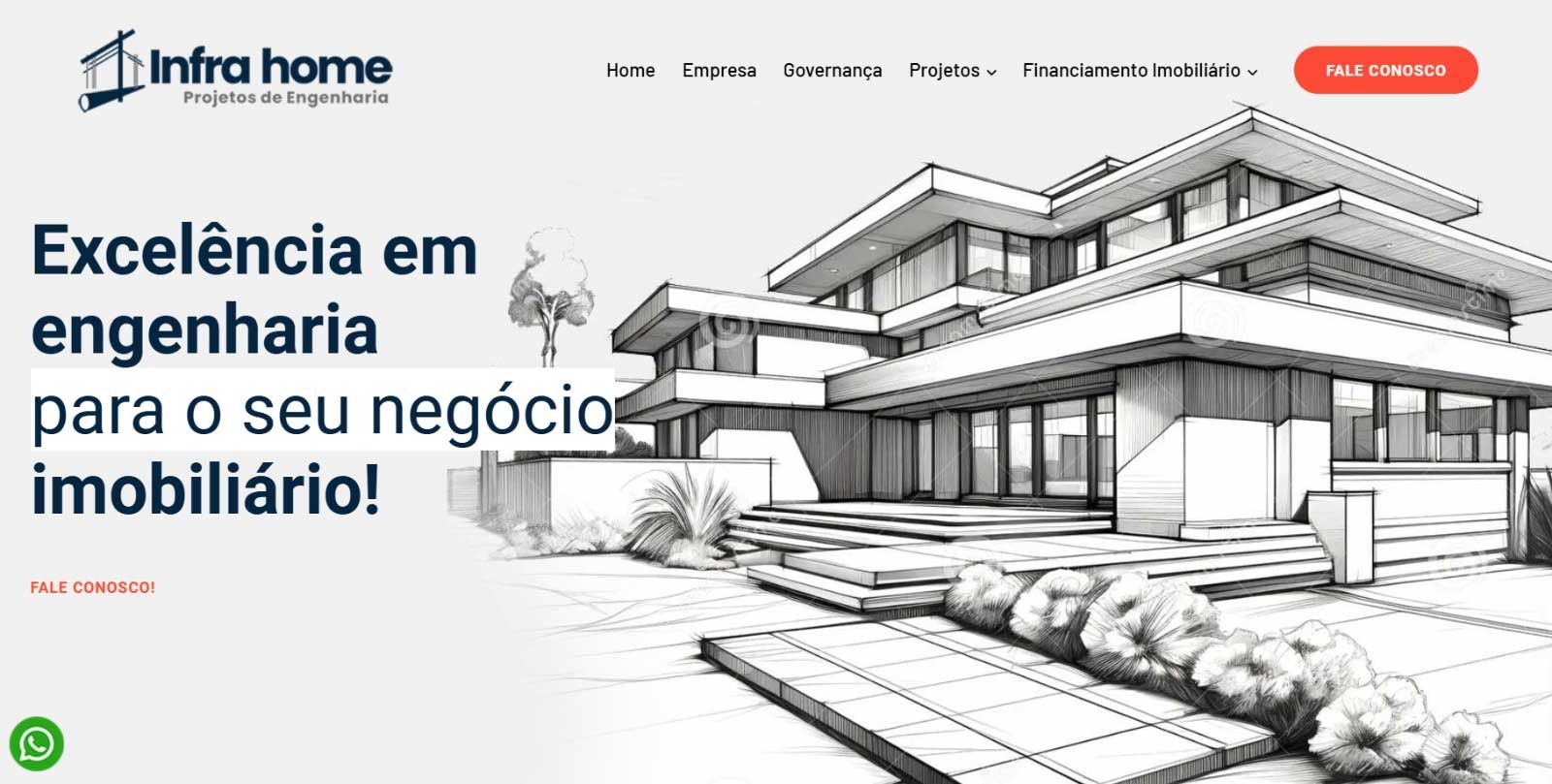 Novo Projeto Web Chegando! Infrahome engenharia