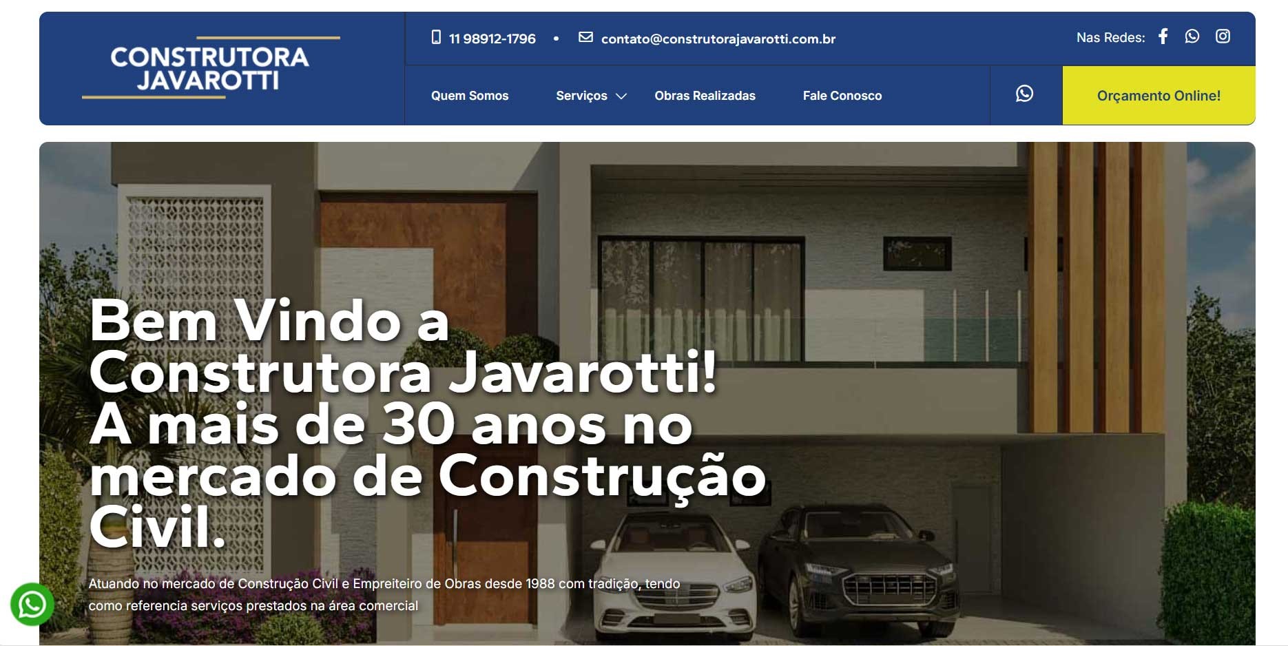 Novo Projeto no ar! Construtora Javarotti