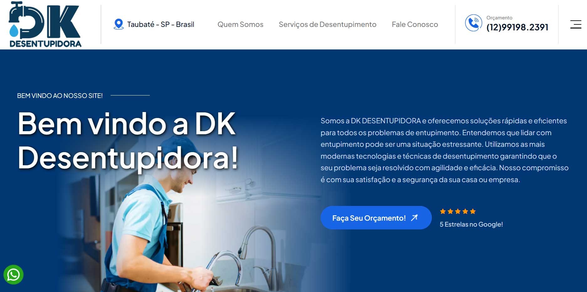 Novo Projeto Web Chegando! DK Desentupidora Taubaté