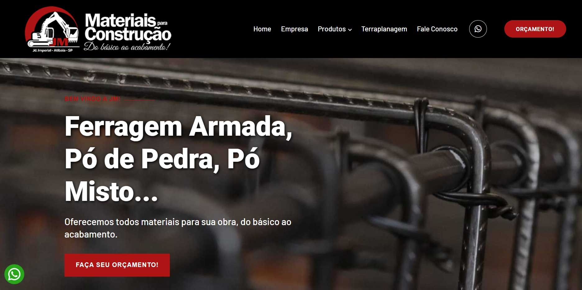 Novo Projeto Web Chegando! JM Materiais de Construção