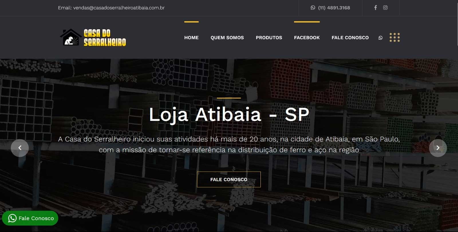  Novo projeto web saindo! Casa do Serralheiro 2023